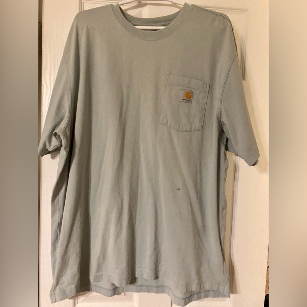 XL Carhartt Loose Fit Short Sleeve Pocket T-shirt, Light Blue